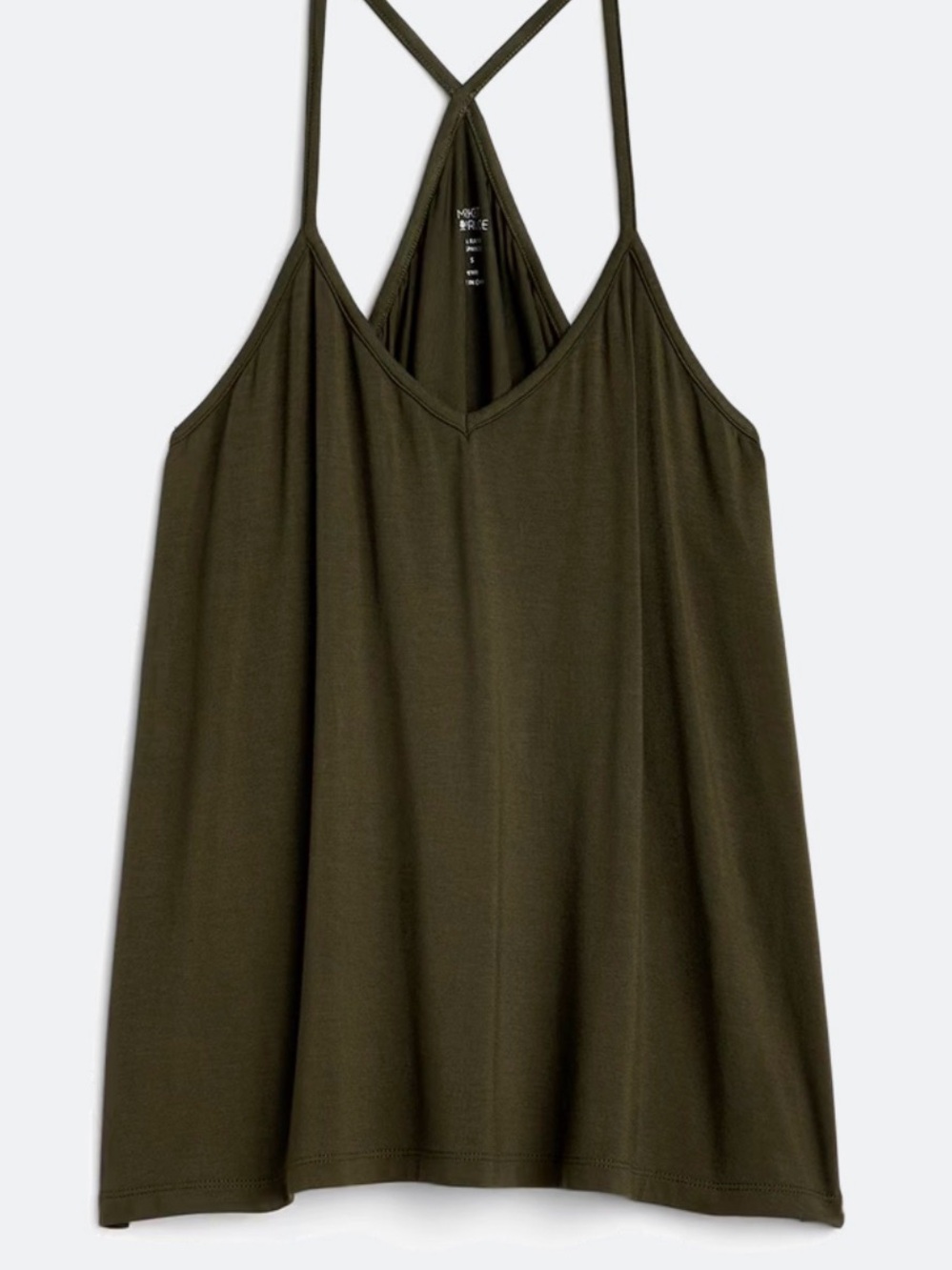 Market & Spruce Kaelie Strapoy Knit Tank Top - size medium - olive green